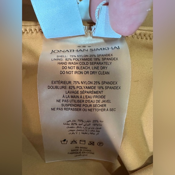 NWT Jonathan Simkhai Twilight Solid One Piece Swimsuit Terracotta Rust Brown XS - Picture 9 of 9